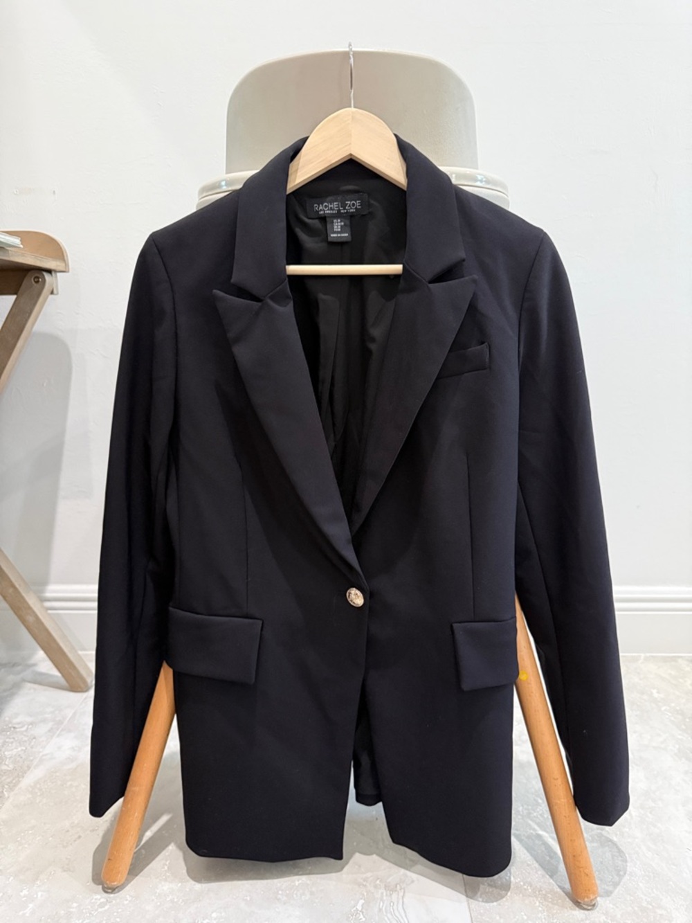 Rachel Zoe Black Tailored Single-Button Blazer